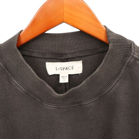 Anthropologie L*Space Asher Long Sleeve Sweatshirt Dress Charcoal Gray L - Picture 7 of 8